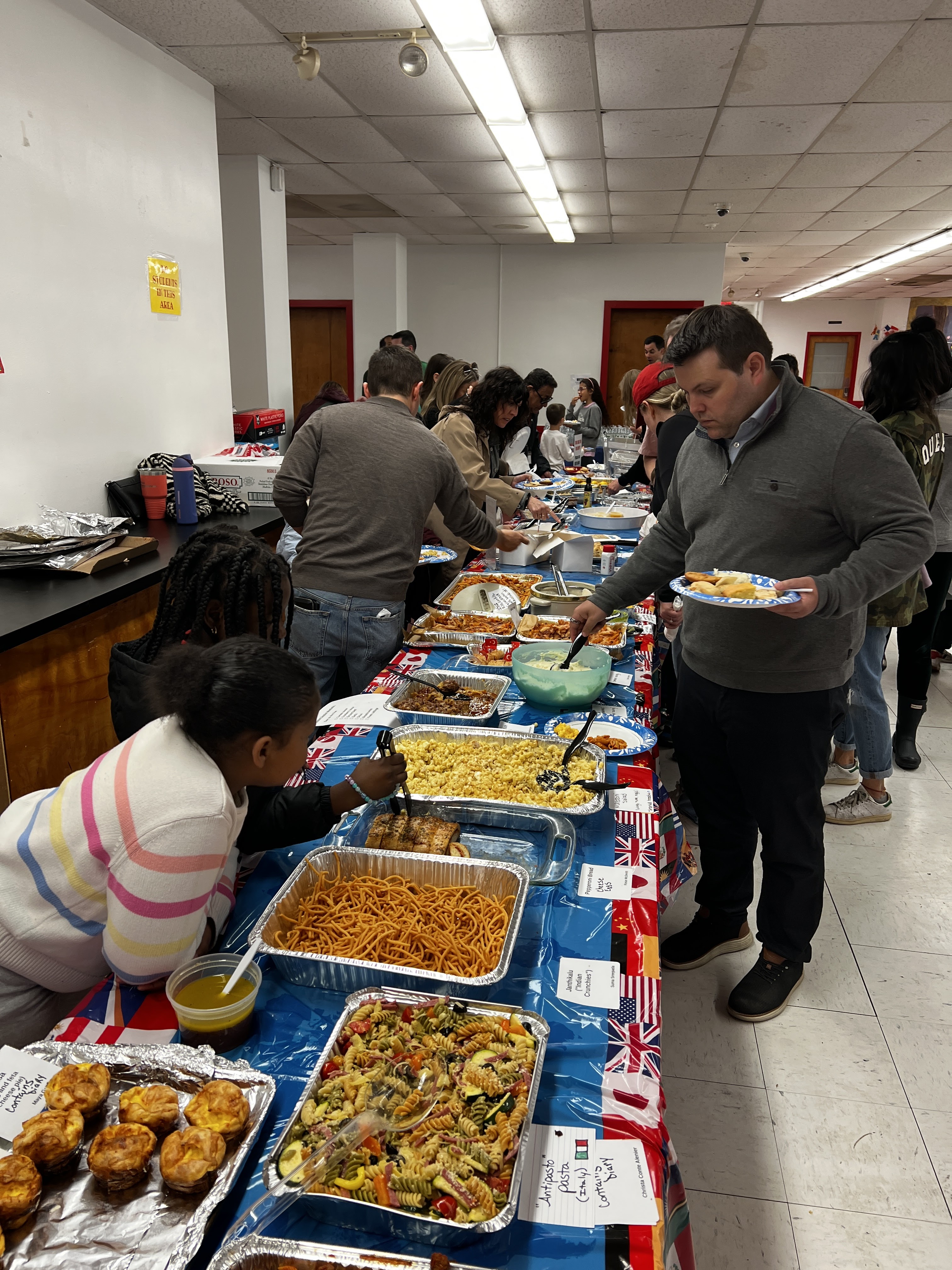Multicultural Dinner buffet table